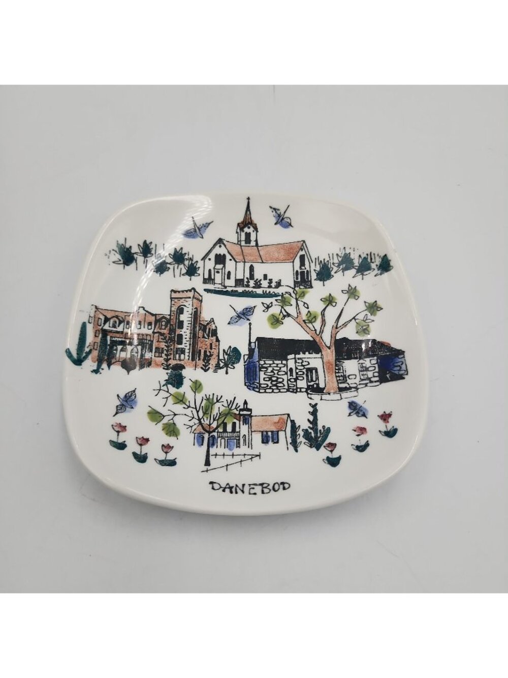 Stavangerflint Norway Ceramic Hand Painted Danebod Trinket Dish 5" MCM